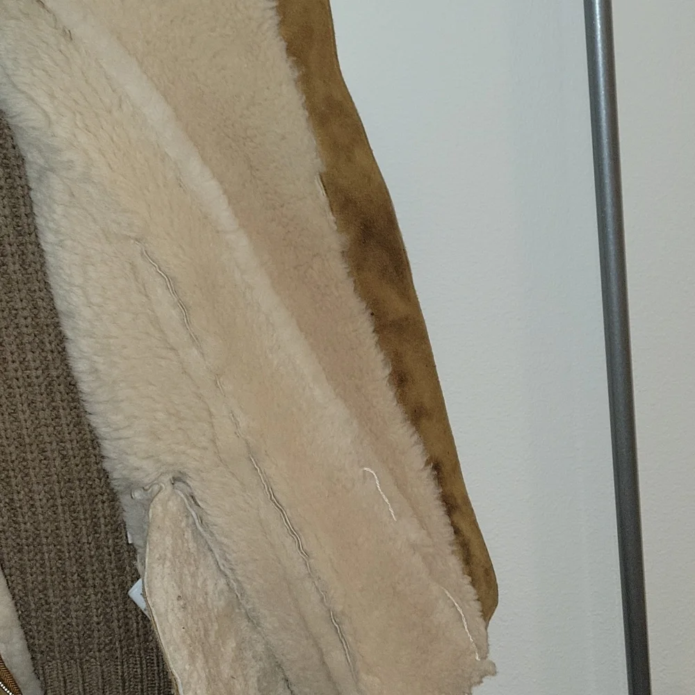 JOIE Brinley Lamb Fur Suede Vest in Natural - Picture 4 of 14